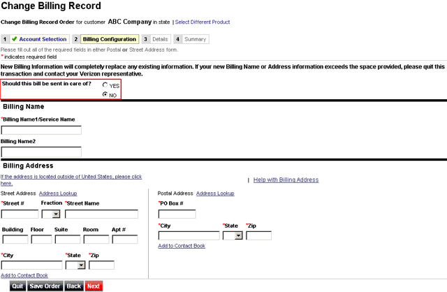 Change Billing Name And Address