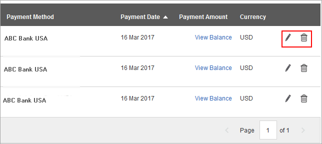 View/Edit Upcoming Payments